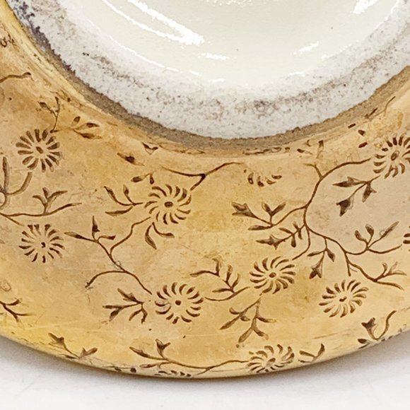 Vintage Pearl China Sugar Creamer 22 Kt Gold Floral Hollywood Regency MCM 40s - Picture 14 of 16